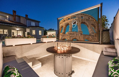 Loborika Villa | Villa Spa Otium for 8 people with 32 m2 heated pool, outdoor cinema, kids playground & spa area