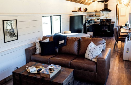 Long Lane Cabin | Vintage Luxury Railcar Retreat on 10 acres overlooking Pond