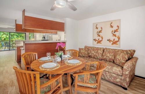 Poipu Condo | Waikomo Stream Villas 122 Fish Pond View, New AC, Walk to Beach and Shopping!