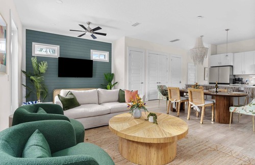 West Panama City Beach House | Walk to Beach|Free Heated Pool, Fire Pit, Theater