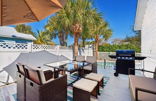 Crystal Beach House | Walk to Beach! Private Pool! Family Friendly!