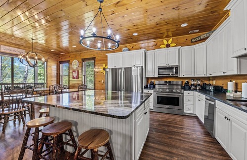 Gatlinburg Cabin | Walk to Gatlinburg - Cabin Sleeps 46! Game/Theater Room, Pool Access, Hot Tub