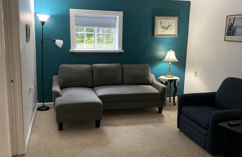 Bear Creek Apartment | Walk to see salmon in Bear Creek. The entire bottom floor is your apartment.