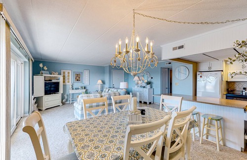 North Ocean City Condo | Water view condo with beach and pool access - balcony, W/D, and central AC