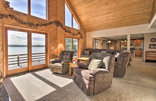 Ortonville House | Waterfront Big Stone Lake Home with Dock and Views