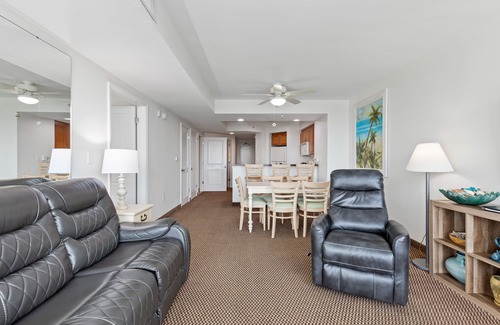 North Myrtle Beach Condo | Waterfront condo with pool, hot tub, amazing view, W/D, & AC - one mile to beach