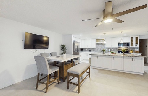 Anna Maria House | Waterfront dog-friendly home with heated private pool, dock, views, and lanai