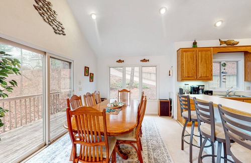 Moneta House | Waterfront home with private dock, lake views, kayaks, paddleboat, & pool table