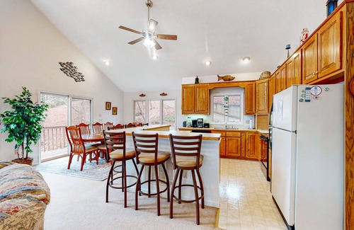 Moneta House | Waterfront home with private dock, lake views, kayaks, paddleboat, & pool table