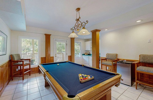 Avon House | Waterfront home with private pool, hot tub, pool table & fireplace -dog-friendly