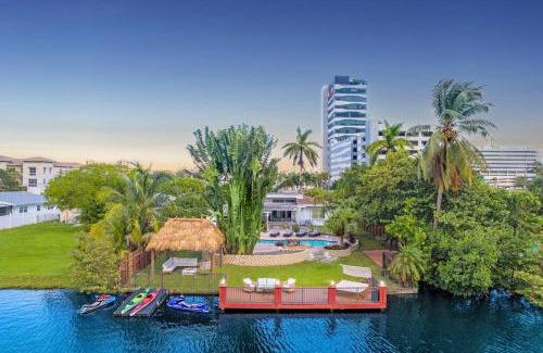 Ojus House | Waterfront Jungle House Firepit Sunset and more!
