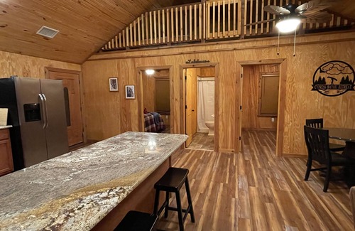 Jefferson Cabin | Waterfront log cabin! 3 bed, 2 bath, 5 kayaks, sleeps 10. Boat dock, fire pit