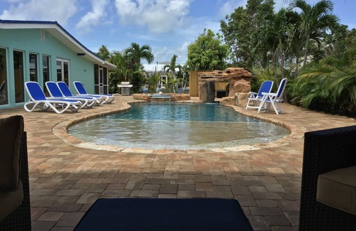 Marathon House | Waterfront & Privacy, Heated Pool HotTub & waterfall, 60' Dock TikiHut, pets ok