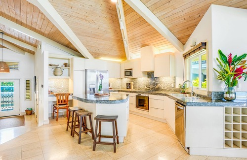Poipu House | Waterfront retreat with gourmet kitchen, spacious lanai & W/D