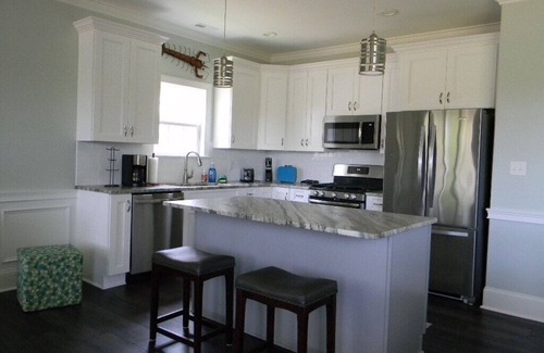 Boiling Spring Lakes House | Waterfront Lake with dock and lake access for your kayak at the park.