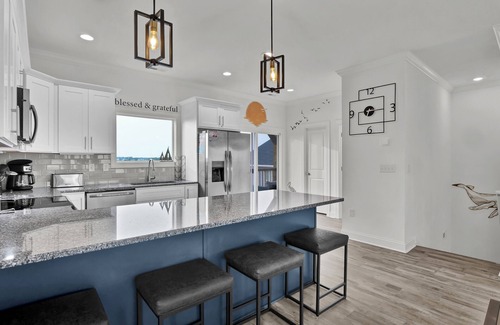 North Topsail Beach House | Waterfront Bliss: Private Pool, Hot Tub, Elevator, Ocean Views!