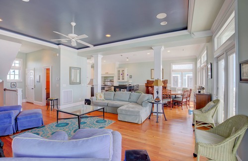 Ocean Sound Village House | Wedding-friendly beachfront home with private heated pool, hot tub, & elevator