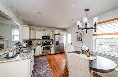 Lynchburg House | Welcome to Stone Cottage: Elegant, Work from Home, Back Deck w/Fire Pit
