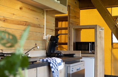 Voorthuizen RV Rental | Well Furnished Tent Lodge with Terrace near Veluwe