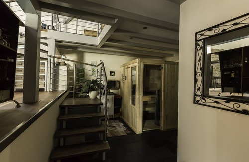 Tauberbischofsheim Apartment | Wellness Relax Loft (70sqm) with integrated sauna, fireplace and private terrace