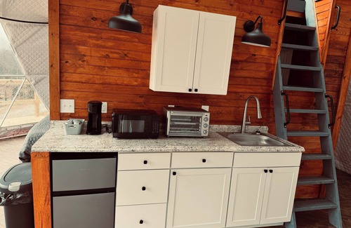 Bluewell RV Rental | West by God Glamping dome at Black Owl Hollow Campground in Bluefield near HMT