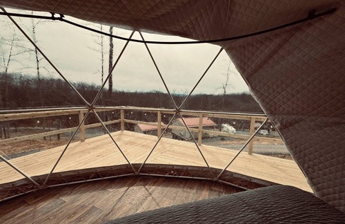 Bluewell RV Rental | West by God Glamping dome at Black Owl Hollow Campground in Bluefield near HMT
