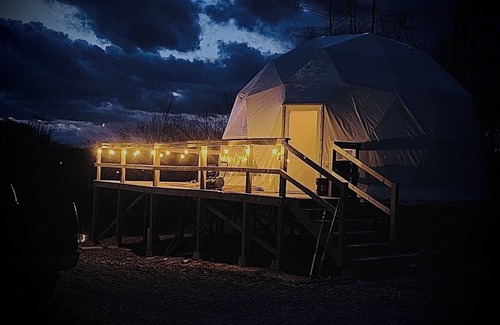 Bluewell RV Rental | West by God Glamping dome at Black Owl Hollow Campground in Bluefield near HMT