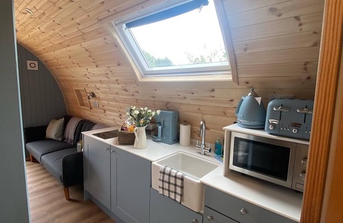 Newton Ferrers Cabin | Wild Luxury Buttercup Glamping Pod with WoodFired Hot Tub in quiet rural setting
