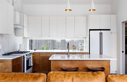 Young Harris Cabin | Wildcat Modern: Elegant mountain retreat with fire pit, deck, elevated furnishings, and pool and gym