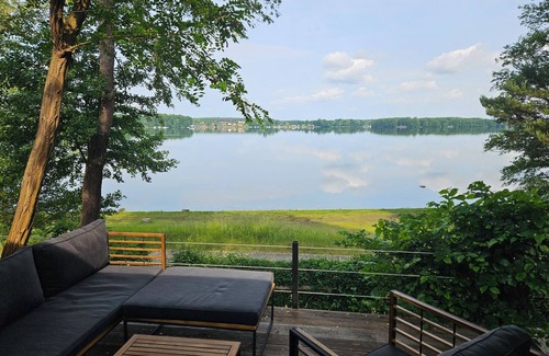 Schwielochsee House | Wonderful view of the bathing lake from the terrace of the bungalow