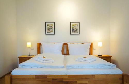 Stadtmitte Apartment | Wohnensemble mit 3 separaten Bereichen- 2 Küchen- 3 Badezimmer- 10 Personen- Garten- Parkplatz