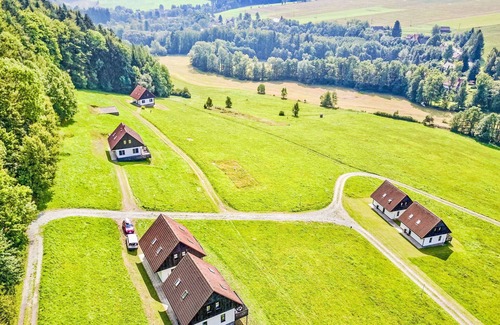 Velke Petrovice House | Wonderful private villa with WIFI, pool, TV, patio, pets allowed, panoramic view and parking