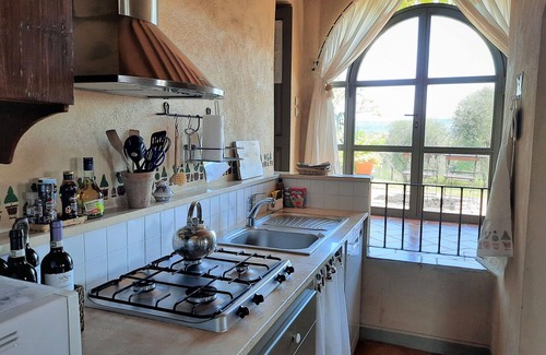 San Giovanni d'Asso Villa | Wonderful private villa with private pool, WIFI, A/C, TV, patio, panoramic view, close to Montalcino