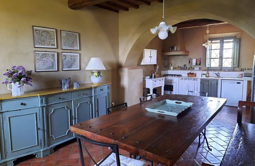 San Giovanni d'Asso Villa | Wonderful private villa with private pool, WIFI, A/C, TV, patio, panoramic view, close to Montalcino