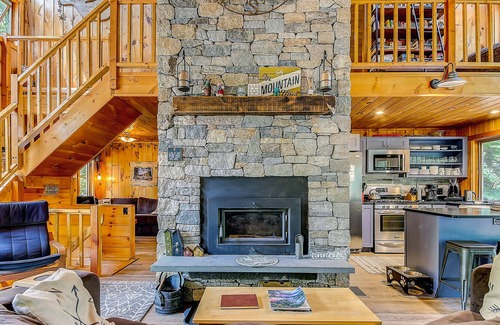 Eidelweiss Village House | Woodland lodge w/ firepit, deck, grill & fireplace - walk to beaches, dogs OK!