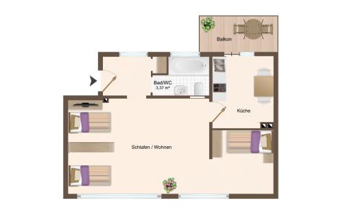 Wesel Apartment | WORKER'S HOME K10 - Stadt-Apartment für 3 Personen