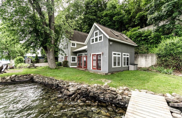 165+ private feet of direct lake frontage, with dock, grill, kayak