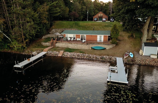 2-bedroom modern lake cottage steps off the water just 1.5 hrs from Minneapolis.