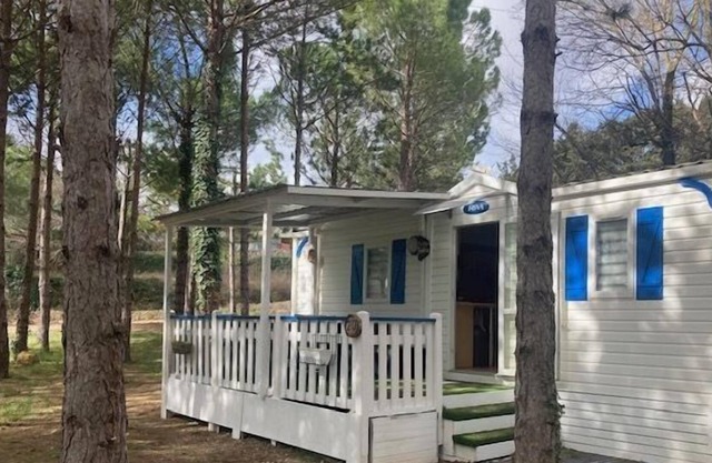 20 Mobilhome Sous les Pins Calme Verdure Clim 4 Couchages