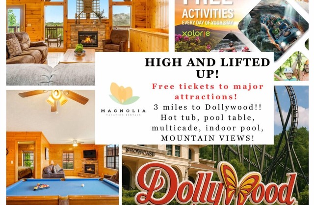 3 miles to Dollywood! Mountain views! Hot tub! Family fun!