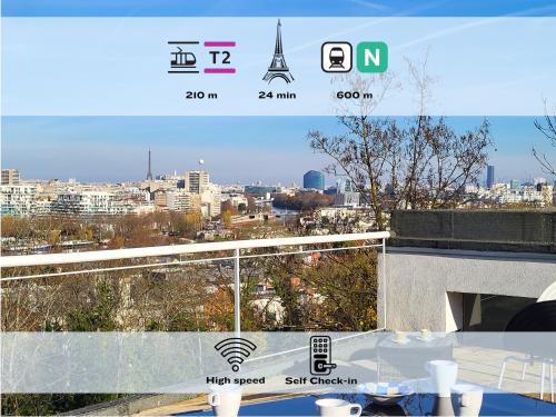 360 : Superbe maison, rooftop, vue Tour Eiffel, T2