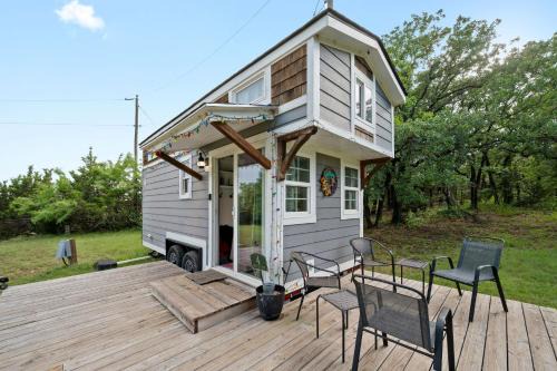 4 Tiny Town Modern Tiny Home Animals Fire Pit by Vacation Your Way