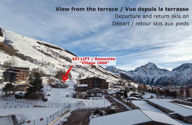 Appart au pied des pistes avec superbe vue