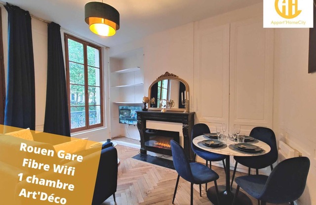 ★ Appart'HomeCity | Rouen Marne 1850 ★ 1 Bedroom ★ Fiber Wifi ★ Art'Deco