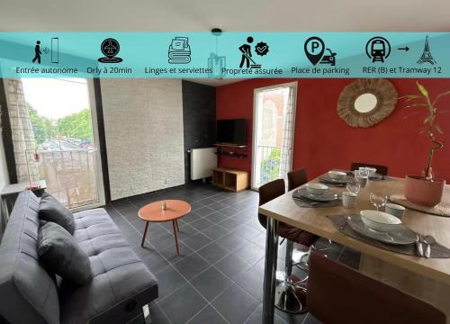 Appartement calme proche Paris avec parking privé