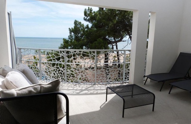 Appartement luxe 4 pers, bord de mer, balcon, piscine, animaux admis, parking, WiFi - FR-1-194-196