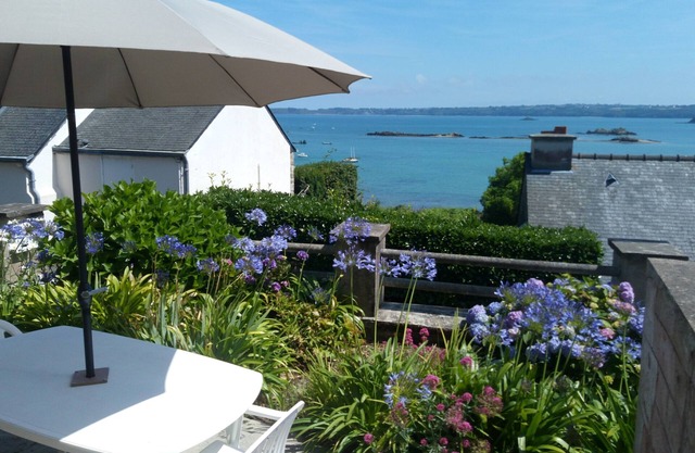 Aunt Jeanne's house facing the sea on Paimpol bay Brittany France