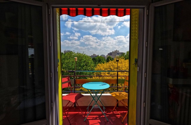 Balcon sur Grand Jardin, Canopée, Lumineux, Design