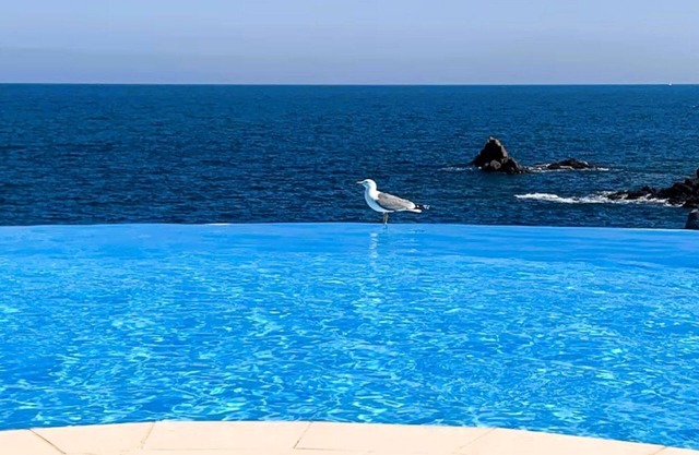 Beachfront residence with heated infinity pool