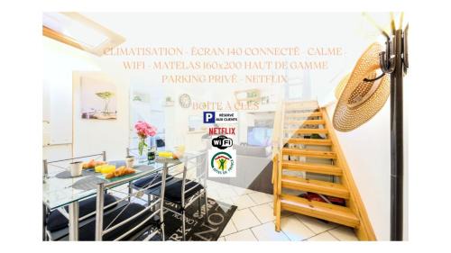Beau duplex 54m2, CLIMATISATION, 3 étoiles, Gîte de France, 2 ch, calme, TV 140cm, parking, Netflix, wifi, 400m centre, boîte à clés, Gîtes La Tarine